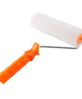 9 Inch Latex Floor Leveling Screed Roller Tool Heavy Hitter For Epoxy Floors And Self Leveling Compound Drill Attachment Smooth Mover Concrete Finishing Applicator Pro Grade Flooring Game Changer Gear with orange handle and white roller.