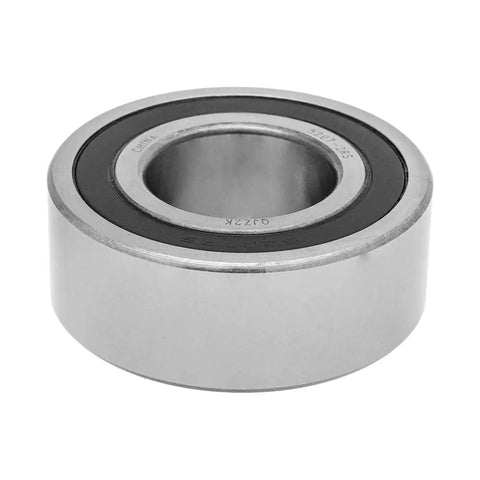 Two Pack Angular Contact Ball Bearing 5207 2RS Heavy Duty Precision Mechanical Component showing double rubber seal and steel finish.