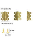 Antique Brass Mini Butterfly Hinges With 200 Screws For Wooden Boxes And Jewelry Chests 50 Pieces 20x17mm Durable Iron Construction