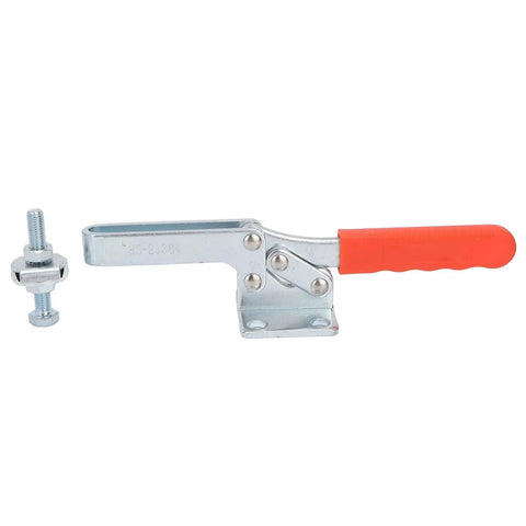 Heavy Duty Pro Grade Toggle Clamp 500kg Clamping Force, Horizontal One Hand Quick Release with red handle, side view