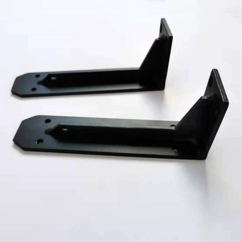 Heavy Duty Shelf Brackets 2 Pack Wall Mounted L Shaped Metal Floating Supports For Shelves And Furniture Carbon Steel Build Rock Solid Made For The Daily Grind Easy Mount White Finish, black metal brackets.
