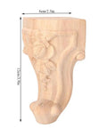 Four Carved Cabinet Legs Set For Tables And Sofas, Solid Wood Furniture Feet With European Style, 6x12 cm detailed view