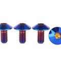 Set Of 4 Beefed Up Titanium Bolts With Torx Head For Bicycle And Motorcycle M5 And M6 In Burnt Blue Finish Includes 12mm 15mm And 20mm Lengths