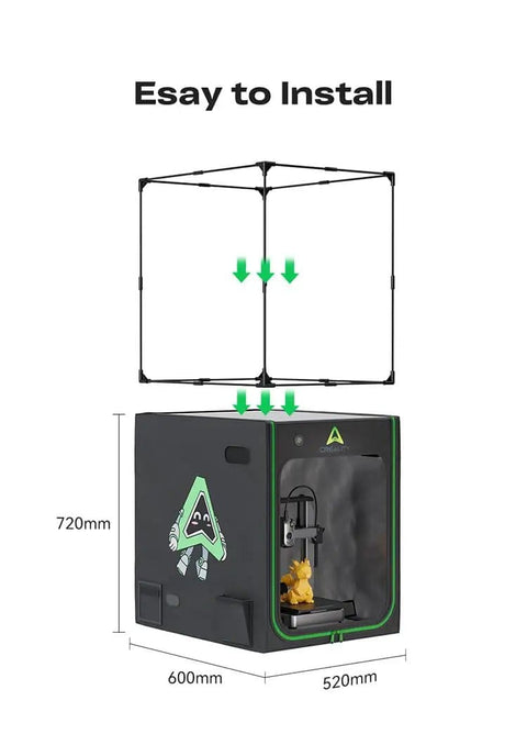 Heavy Duty 3D Printer Enclosure With Ventilation And LED Light, Fireproof And Temperature Controlled installation diagram