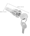 Replacement Metal Key Cylinder Lock For Gumball Candy Dispenser And Soda Vending Machine Fits Models Keeps Coins Safe From Bad Guys You Need This Reliable Gear For Your Stand Setup Today Works Well Secure Accessory Kit Upgrade Now silver metal lock with keys, 2.63 in x 0.86 in