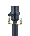 Close-up of a socket from the Traditional Black 3 Piece Lamp Set With White Fabric Shades Table Lamps And Floor Lamp Trio Perfect For Living Room Bedroom Study Includes Two 26.5 Inch Lamps And One 57.5 Inch Floor Lamp 100W E26 Compatible.