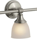 Devonshire Triple Sconce Vanity Light Fixture With Frosted Glass Shades, Wall Mount, Up Or Down Position, Oil Rubbed Bronze Finish