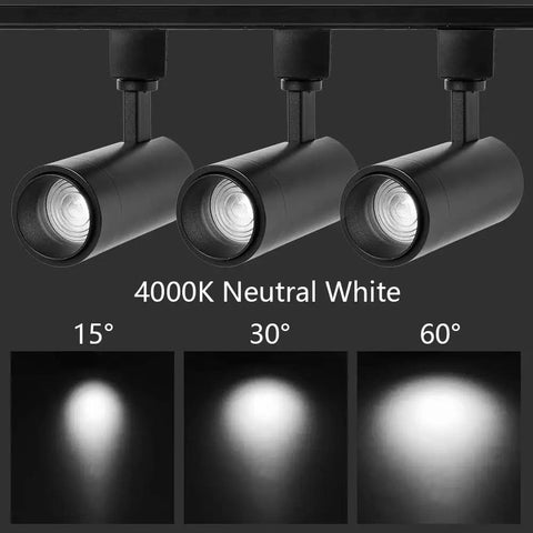 Zoomable 12W LED Track Light Heads H Type Dimmable Halo Track Lighting For Accent Artwork Retail Kitchen 110V 4000K