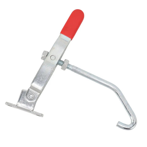 Heavy Duty Galvanized Iron J Hook Toggle Clamp With 170kg Strength For Secure Door Lid Trunk Pull Latch And Case Smoker Storage Clamping, angled view