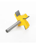 Premium 8mm 4 Edge T-Slot Router Bit For Precision Wood Slotting And Smooth Milling Cuts, yellow and silver, perfect for cabinetry.