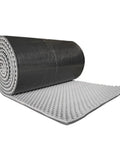 Self Adhesive Gray Egg Crate Acoustic Foam Rolls For Room Taming And Echo Busters Flame Retardant Heavy Duty Noise Absorbing Pads Peel Stick No Hassle Quick Setup Coverage showing a roll with textured surface.