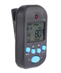 Mini LCD Digital Metronome With Tap Tempo And Headphone Jack, black plastic, front view, featuring buttons and screen displaying 80 BPM