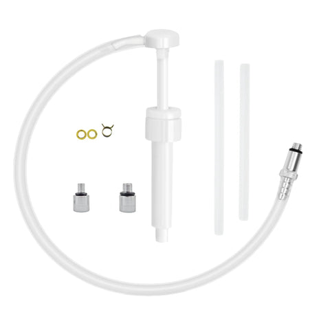 SeaSierra Marine lower unit gear lube oil pump kit; white plastic hand pump with tubing and fittings