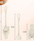 Dimensions of 2 Pack Bungee Replacement Kit For Outdoor Sun Shades And Roller Blinds, Beige, showing 5.9in, 4.4in, and 2.2in lengths