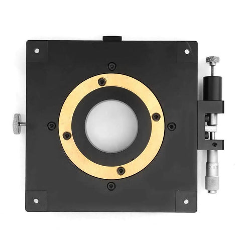 Pro Grade Manual Rotation Stage 0.01mm Precision 360 Degree Rotating Sliding Stage 160mm By 30mm Aluminum Black Anodized Top View