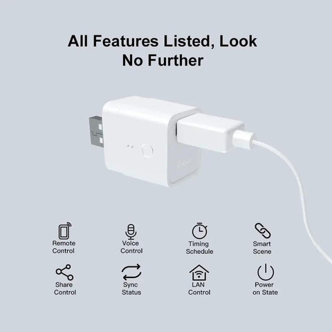 Smart USB WiFi Adapter For Type A USB Devices 5V Two Pack With App Remote Control Alexa And Google Home No Hub Required compact design