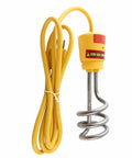 Fast As Lightning 1500W Immersion Water Heater Stainless Steel Portable Electric Kettle with yellow cord for quick boiling.