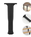 Four Piece Adjustable Furniture Leg Set For Beds And Dining Tables Heavy Duty Steel And Plastic Feet, shown in different angles.
