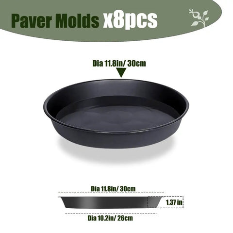 8 Piece Round Stepping Stone Molds For Concrete Easy DIY Paver Molds With 11.8 Inch Diameter And 1.18 Inch Depth