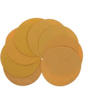 Rock Solid 5 Inch Yellow Dry And Wet Sanding Discs With 80 Grit for heavy duty wood metal surface prep, set of eight discs