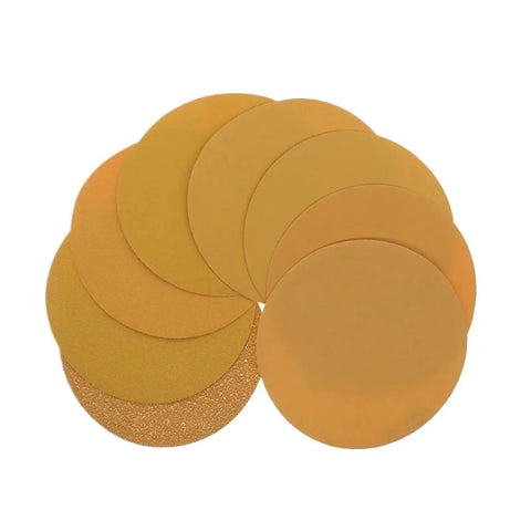 Rock Solid 5 Inch Yellow Dry And Wet Sanding Discs With 80 Grit for heavy duty wood metal surface prep, set of eight discs