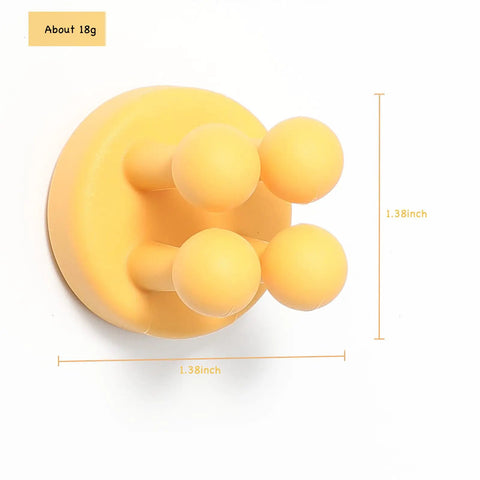 Yellow silicone hook from Four Pack Self Adhesive Silicone Toothbrush Holders Wall Mounted Mirror Hooks For Shower Bathroom Kitchen