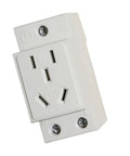 No Sweat Setup Din Rail Power Socket Featuring Copper Terminals And Flame Resistant Abs Casing For Steady Juice Flow In Home Shops Or Busy Worksite Renovations Daily, white single din rail outlet.