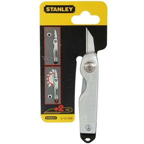 Foldable Utility Knife With Spring Lock Extendable Blade Locks Open Or Stows In The Body Silver Handle Rugged Everyday Cutter