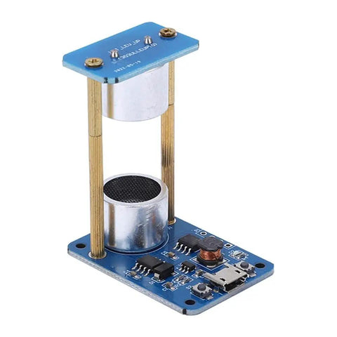 Ultrasonic Levitation Module DIY Kit For Hands On Physics Experiments Standing Wave Controller with blue PCB and metal parts.