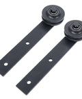 Two Pack Sliding Door Track Rail Pulley Wheel Rollers Barn Door Hardware Kit Heavy Duty Carbon Steel For Ultra Smooth Quiet Glide