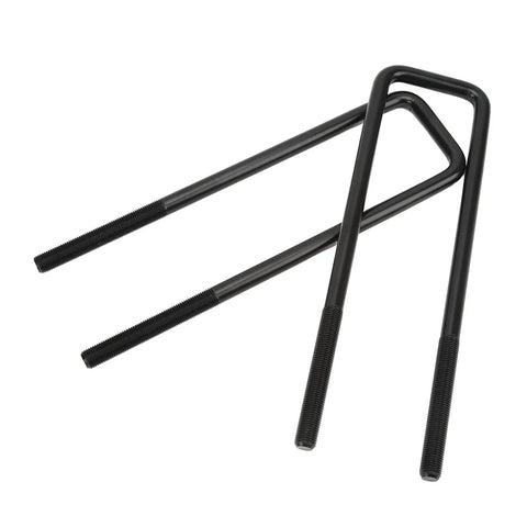 12 Inch Rear Axle U Bolts Kit For 1999 2010 1500 Dodge Ram, Flat Top Steel Construction, Black Powder Coated, Heavy Duty Leaf Spring Clamp Replacement, Restores Clamping Force And Reduces Leaf Pack Flex Under Load.