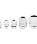 All-In-One 52-Piece Cable Gland Kit Set With 1/4, 3/8, 1/2, 3/4, 1 Inch Nylon Grey Cable Connectors Heavy-Duty Waterproof Gland Fittings