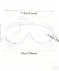OTG Safety Goggles With Anti Fog, Scratch Resistant Wide View Lens, Lightweight Shield Measurements