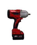 Battle Tested 18 Volt Cordless Impact Wrench With Half Inch Friction Ring Drive and Variable Speed Trigger side view.