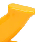 Close-up of the ergonomic yellow handle of Heavy Duty Woodworking Push Block Safety Push Stick With Non Slip Grip For Table Saw Router Jointer Shaper And Bandsaw Ergonomic Yellow Handle For Pro DIY Precision And Safe Material Control.
