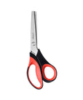 Heavy Duty Pinking Shears 9 Inch 5mm Zigzag Edge For Sewing Quilting Dressmaking And Craft Projects Sharp Stainless Steel Blades For Precise Decorative Cutting, red black handles
