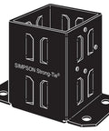 EZ Base Black Powder-Coated Post Base For 4x4 Concrete Install No-Brainer To Install With SDS Connector Screw Beefy Steel Post Support For Decks Fences And Outdoor Posts, black steel