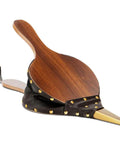 Large Wood Fire Bellows With Hanging Strap Cast Nozzle For Outdoor Camping And BBQ Grill Chimney Hand Pump Fireplace Tool Accessories Premium Leather Heat Resistant Durable Solid Wood Construction