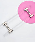 Rose Gold Clear Acrylic Door Handle Pull Push H Shape Glass Bar 39 Inch Modern Sliding Hardware Kit for Commercial Doors