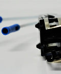 Ditch The Old Rig And Grab This RR110 Stove Burner Receptacle Socket Kit. Includes L Bracket, Wire Leads, And Crimp Connectors. Perfect DIY Fix For Range Heating Terminals. Replaces Models 868464 And 53031167733. Super Easy Install, No Messy Splicing. blue-wire stove burner receptacle socket kit with L bracket and crimp connectors