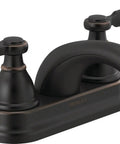 Elmhurst Two-Handle Bath Faucet Centerset In Oil Rubbed Bronze, 4-Inch Fits 3-Hole Installations, Push Pop-Up Drain Included