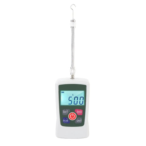 50N Digital Force Meter With Backlit Screen For Quick Push And Pull Tests Auto Shutdown Buzzer Alert Four Units Conversion Portable Handheld Gauge For Lab And Workshop Quality Checks Dope Accurate Readouts, front view
