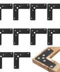 Heavy Duty L Shaped Corner Braces Four Inch 10 Pack Right Angle Brackets for Wood Frames Beds Tables Cabinets and Chairs Cold Rolled Steel