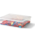 Plastic Double Sided Decimal And Fraction Tiles For Bar Model Math Practice, 15 Sets Of 51, stored in transparent plastic box.