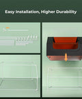 Creality laser engraver enclosure kit with metal frame parts and an orange interior protective cover, ready to assemble.