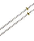 Two stainless steel lead screw rods 8mm diameter, 300mm length with copper nuts, designed for 3D printer Z-axis, T8 4 lead trapezoidal thread.