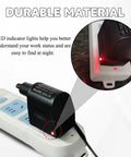 Dang Solid AC To DC Car Cigarette Lighter Adapter And Wall Plug Converter with LED indicator light on a white socket.