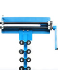 Front view of Heavy Duty Bead Roller Kit for Sheet Metal Pro Grade 18 Inch Throat Gear Drive Bench Roller With 6 Dies, Roll Rack.