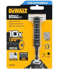 DEWALT Impact Connect PVC pipe cutter with diamond grit wheel in yellow and black packaging (front view).