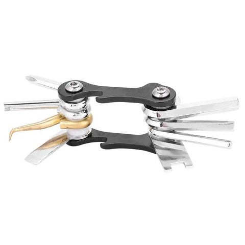 Underwater 8 In 1 Dive Multitool Kit Portable Folding Allen Wrench Set with rugged stainless steel and brass tools for quick underwater repairs.